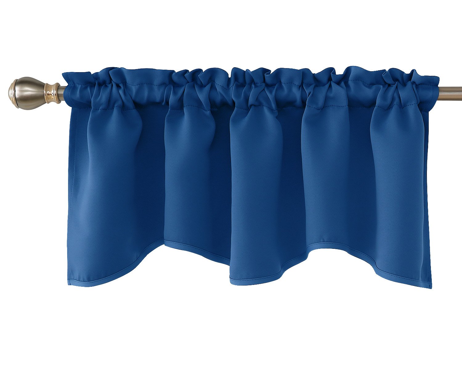 Blackout Scalloped Valance Solid Color Short Curtains Rods ...