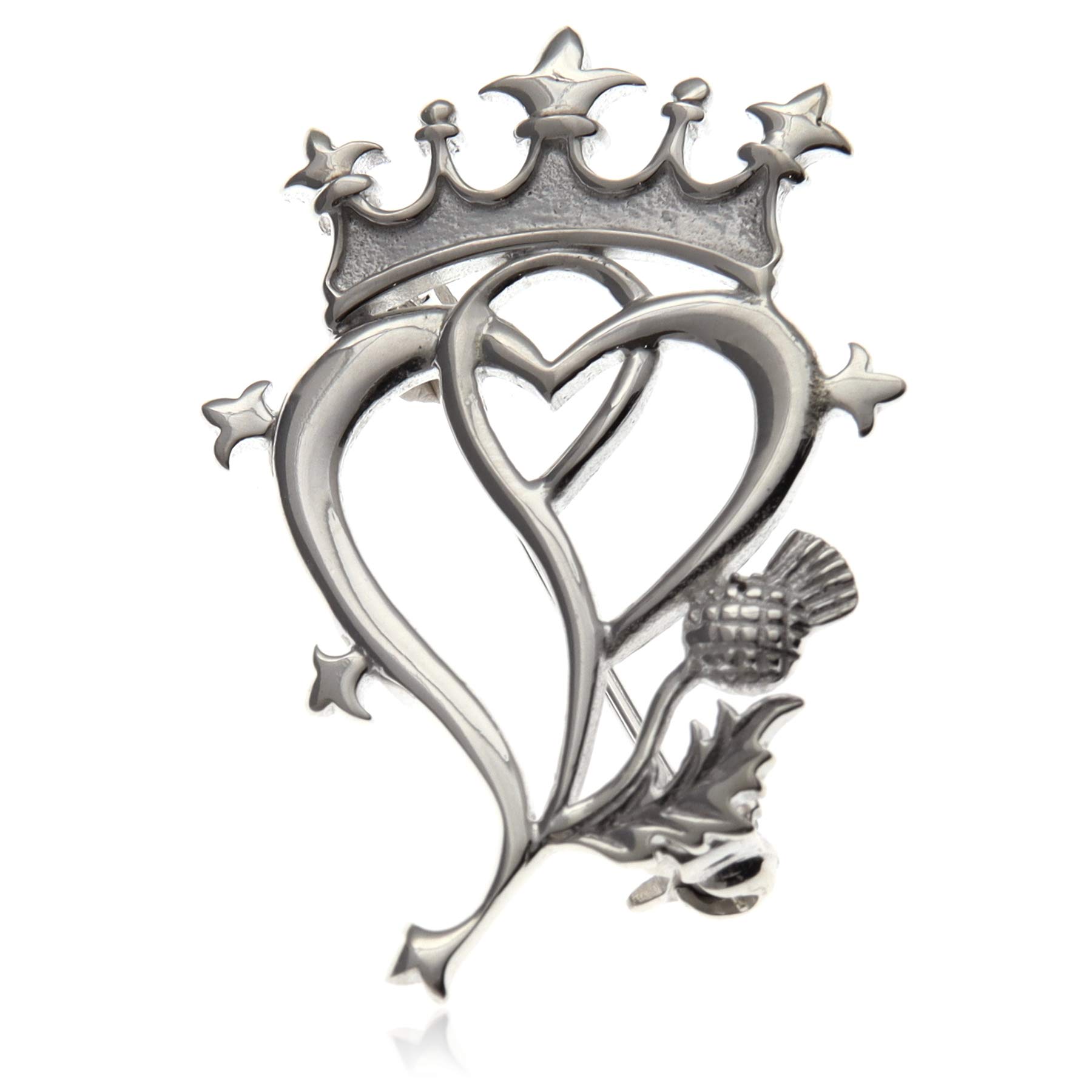 Alexander Castle Women's 925 Sterling Silver Scottish Luckenbooth Brooch Pin with Jewellery Gift Box - Scottish Gift for Women
