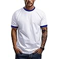 Zengjo Men's Ringer Tee Crewneck Athletic T Shirts Short Sleeve Sport Shirt for Men