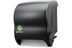 San Jamar Ecologic Element Recycled Plastic Lever Paper Towel Dispenser, Manual Towel Dispenser, Wall Mounted Dispenser with Zero Waste for Home and Business, 8 Inch Rolls, Black