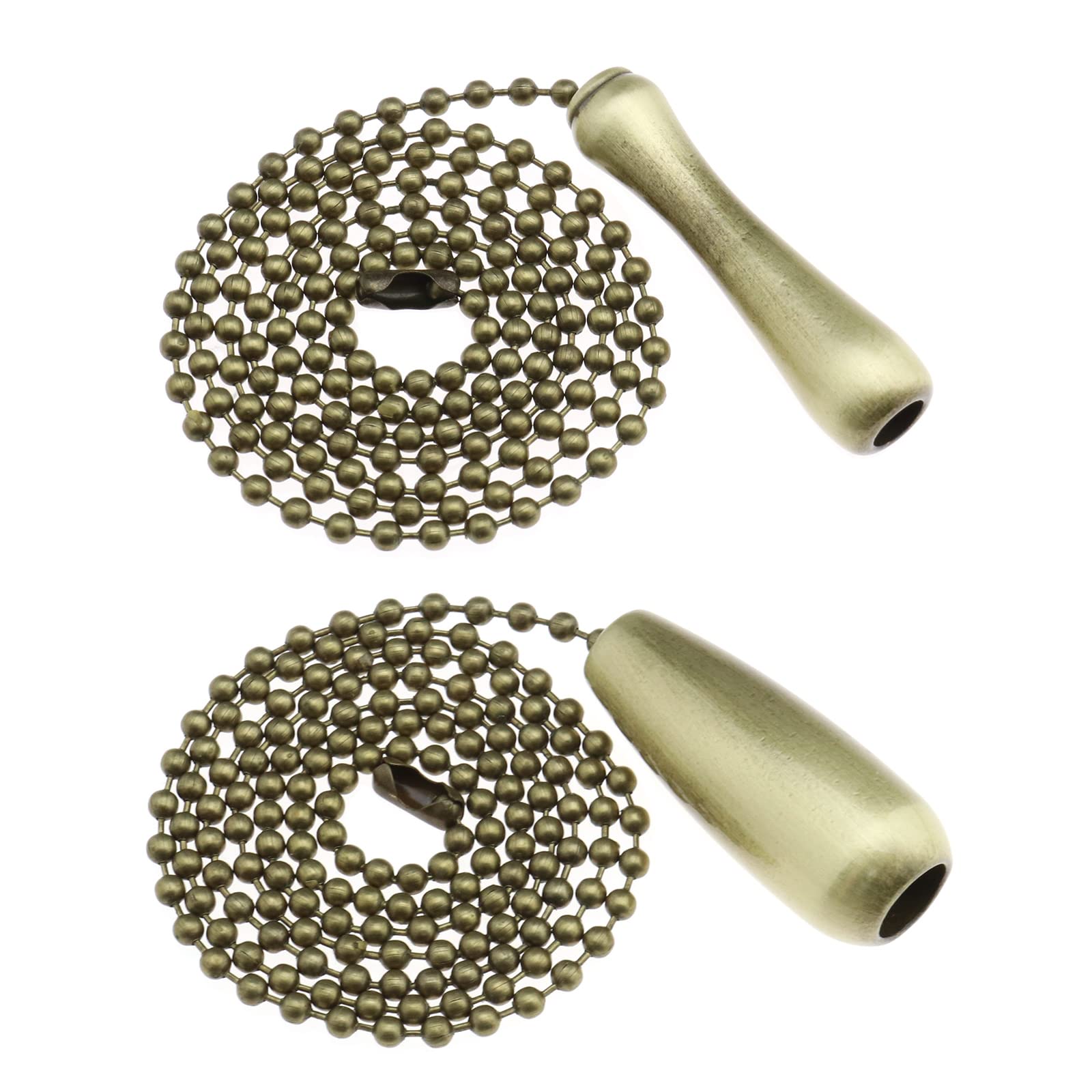 VGOL 2Pcs Vintage Beaded Ball Pull Chain Metal Ceiling Fan Pull Chain Light Bulb Switch Chain Extender for Ceiling Lamps Ceiling Fans Pull Wire Lamps Bronze