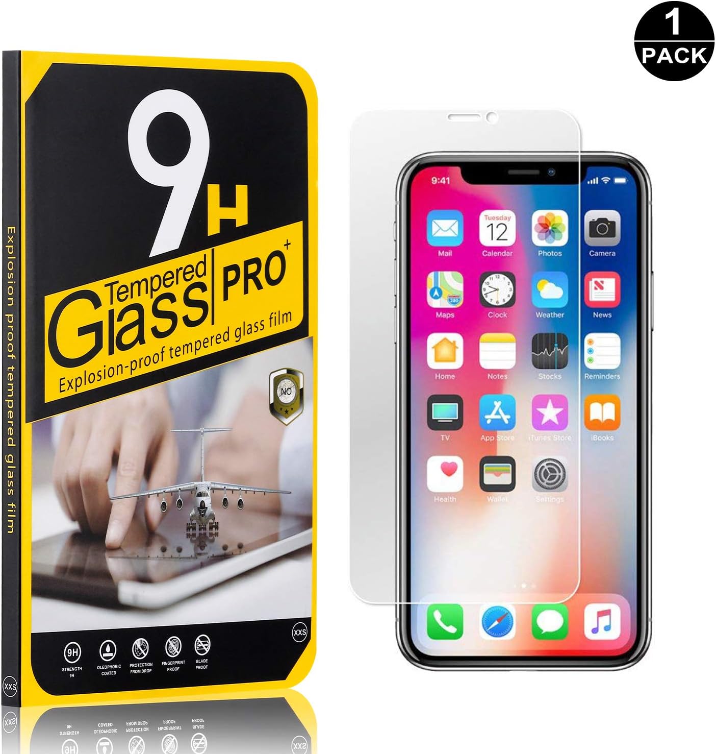iPhone XR Tempered Glass Screen Protector, UNEXTATI 9H Hardness Screen Protector Film, HD Clear Tempered Glass Film for iPhone XR (1 Pack)