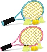 Crefotu Kid Tennis Racket Set with Bag 17in Plastic Rackets 2pc view 1