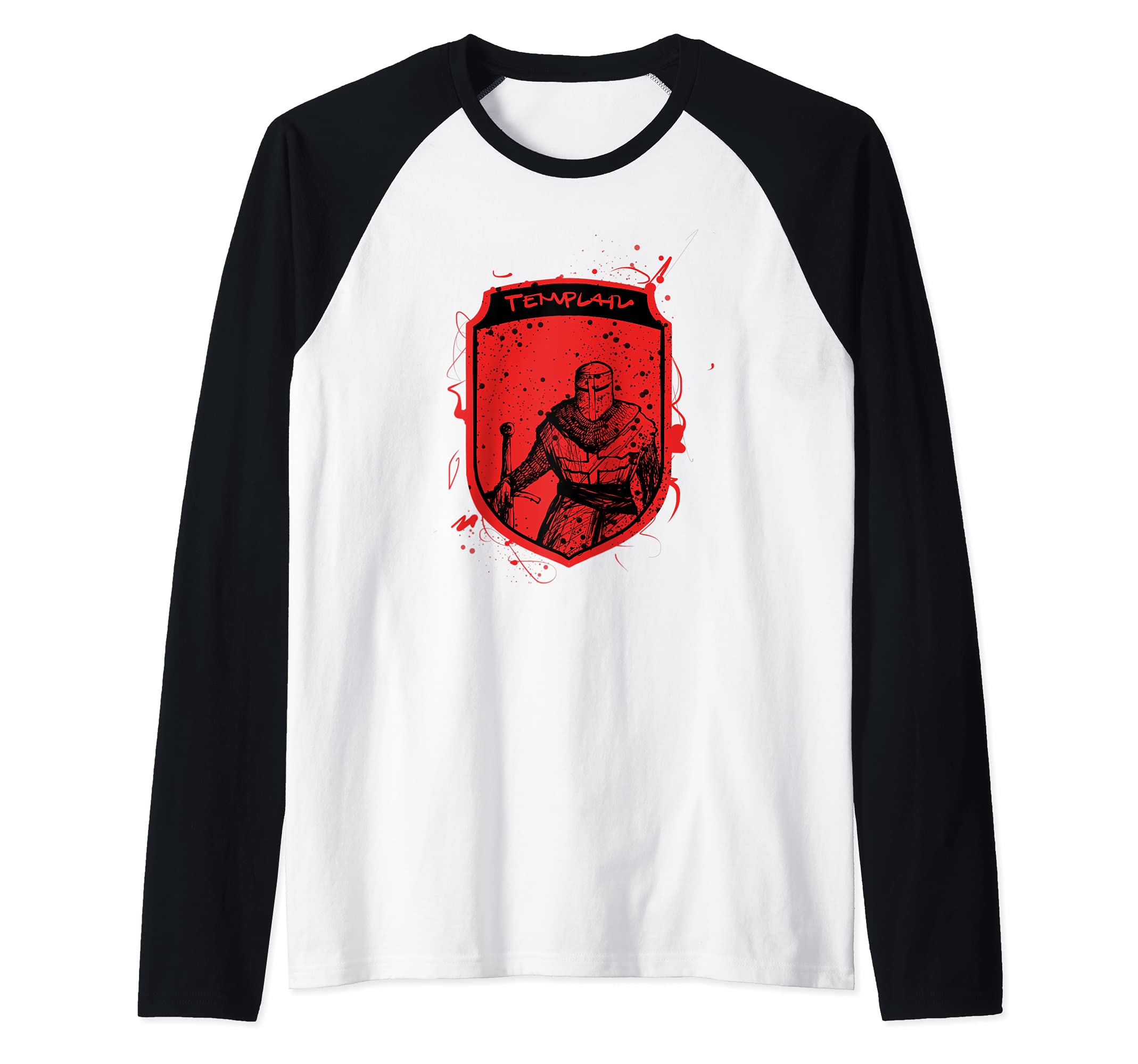 Holy Warrior Knight Templar Raglan Baseball Tee