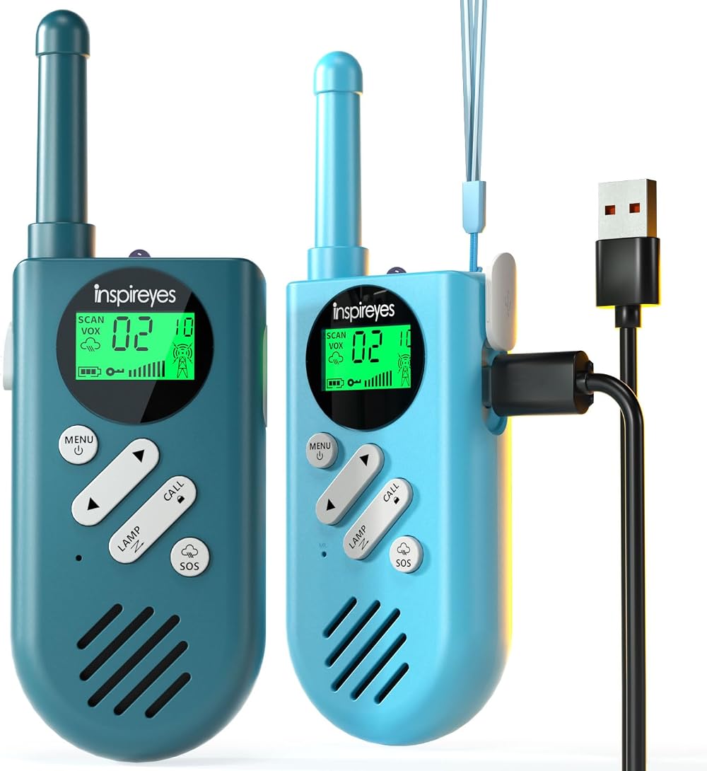 Inspireyes Walkie Talkies for Kids Rechargeable 2 Pack Long Range 3 Miles 22