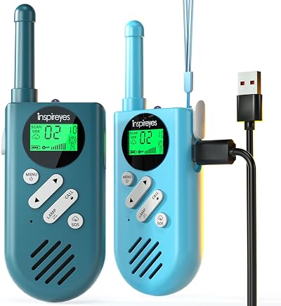 Inspireyes Walkie Talkies for Kids Rechargeable 2 Pack Long Range 3 Miles 22