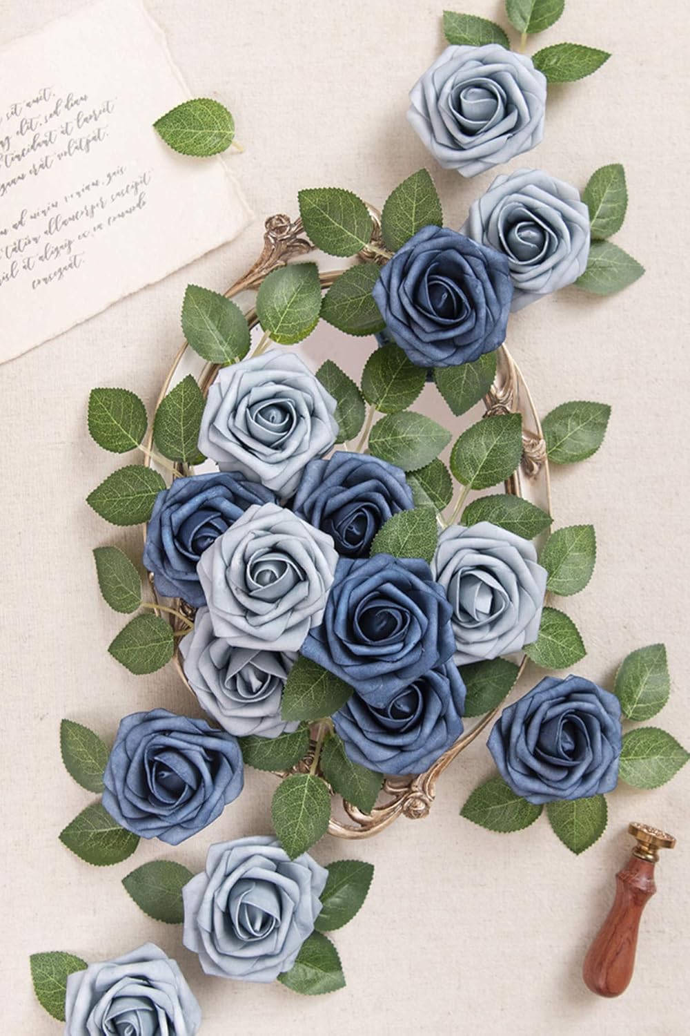 Amazon Com Dusty Blue Roses Flower Combo Box Set Package Furniture Decor