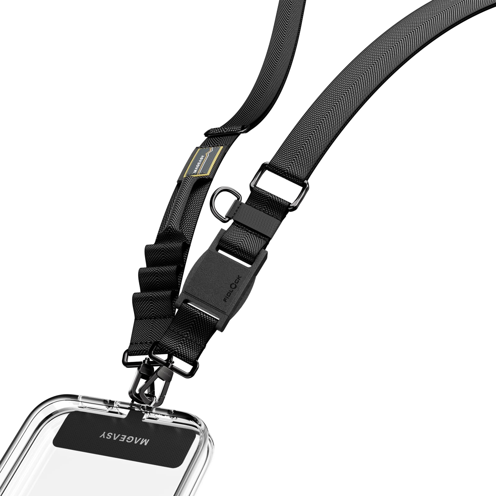 Photo 1 of MAGEASY Universal Cell Phone Lanyard - Crossbody Phone Strap for iPhone 16 Pro Max & Most Smartphones, Magnetic Quick-lock System, for Men & Women | Utility (Black)