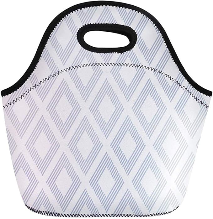 Bolsa De Almuerzo De Neopreno,Líneas De Patrón De Diamantes Geométricos