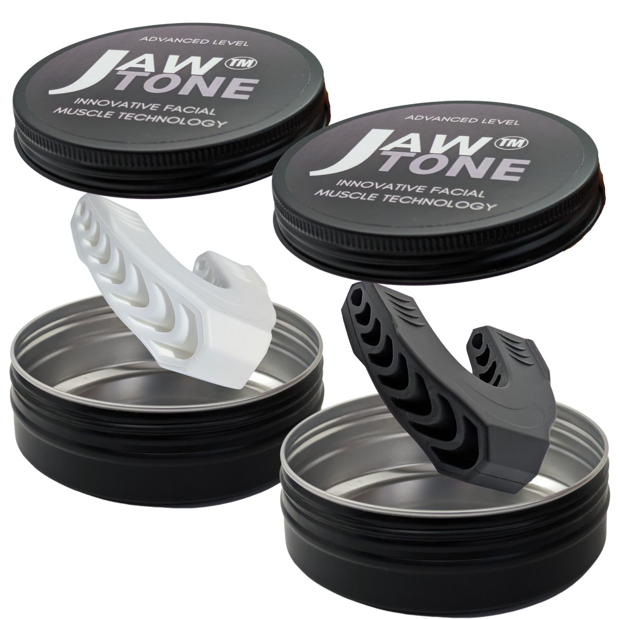 JawTone™ Jaw Exerciser & Full Face exerciser 4 Men & Woman [40&60LB resistance jaw trainer kit] Jaw shaper and Jaw toner to use as a double chin remover, face shaper, double chin exerciser