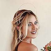 TOYANDONA Golden Halo Crown Headband: Elegant Goddess Headpiece Celestial Headband Metal Angel Headdress for Girls Women Bride Decorative Hair Accessory, Engagement Photo Props, 9. 05 Inch
