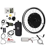 700C/20/24/26/ Inch Front Wheel Hub Ebike Conversion Kit, 250/350/500/750/1200/1500W Front Wheel Electric Bicycle Kit Front Wheel Hub Motor with Controller, LCD Display, PAS (No Batteries)