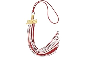 LXZYU 2026 Tassel Graduation, Tassels for Graduation Cap 2026, Red White Tassel Cap Decorations with Gold Charms Memorial Cords Graduate Hat Ceremonies Accessories for Class of School Grad Souvenir Gifts