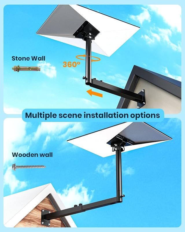 Starlink Halterung, 360° Verstellbare Starlink Standard 4/4X/Gen 3 Halterung, Starlink Masthalterung mit Starlink Gen 3 Rohradapter, Starlink Langer Wandmontagesatz