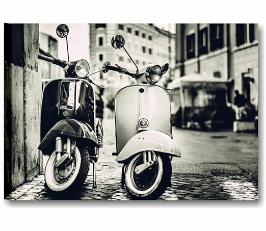 title=Quadri L&C ITALIA- Vespa vintage 3- Quadro moderno 70x50 cm stampa su tela