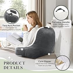 downluxe Sherpa Reading Pillow with Support