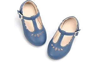THEE BRON Girl's T-Strap Flats Toddler/Little Kid Ballet Mary Jane Party Dress Shoes