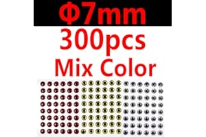 wifreo 300PCS 3D Bionic Fish Eyes Fly Tying Material Lure Eyes 2mm 3mm 4mm 5mm 6mm 7mm 8mm 9mm 10mm