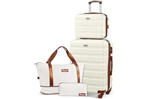 Suitour 20 inch Carry on luggage for airplanes,Hard shell 4 piece luggage set with TSA Lock for Ttravel…