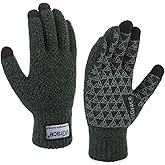 ViGrace Winter Warm Touchscreen Gloves for Men and Women Touch Screen Fleece Lined Knit Anti-Slip Wool Glove