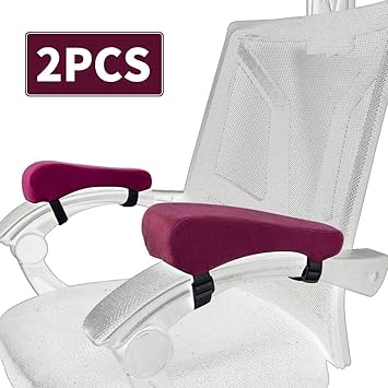 Amazon Com Armrest Pads For Office Chair With Anti Slip Chair Arm Rest Covers Memory Foam Elbow Pillow For Forearm Pressure Relief Set Of 2 Red Office Products