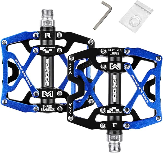 SGODDE Pédale de Vélo, Pédale Plates VTT CNC Corps Aluminum Plate Forme