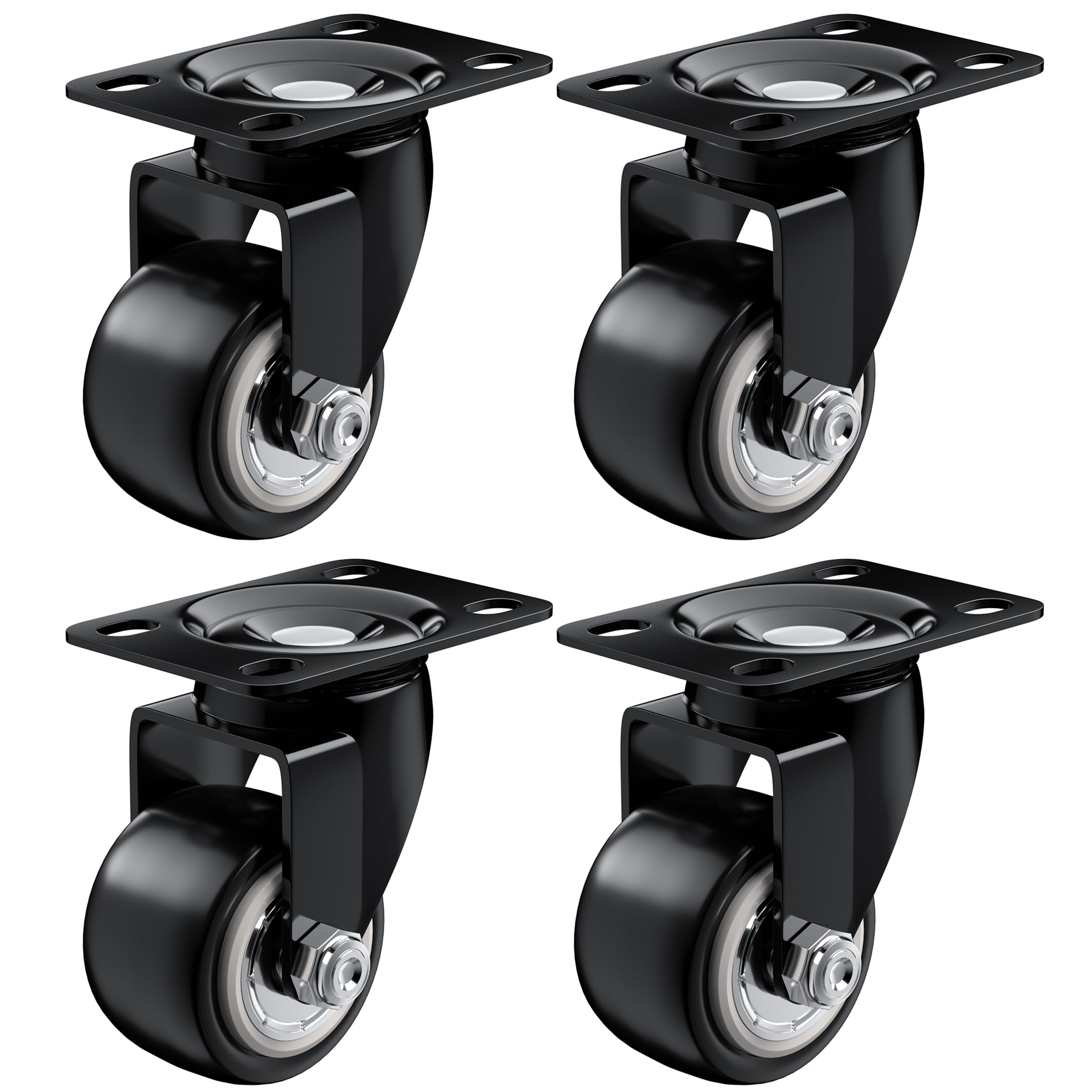 4PCS rubber castors wheels, Swivel Castors,Universal Rotary Caster Wheel for Furniture