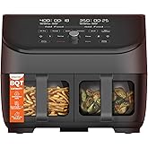 Instant Pot Vortex Plus XL ClearCook 8 Qt 8-in-1 Air Fryer, Black | Crisps, broils, roasts, dehydrates, bakes and reheats, wi