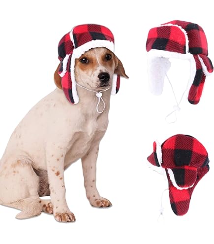 Pack Navidad 4 Juguetes + Gorro Para Perro: Algodón Natural Con Chirrido (Hueso, Árbol, Papá Noel, Bastón)