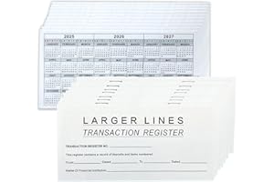 DAYVORAX 12 Pack Checkbook Register, Check Registers for Personal Checkbook, 6" × 3", Blank Ledger Transaction Registers for Personal or Business Bank, Saving Account, Deposit and Credit Card, Thick Paper