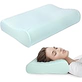 Ergonomic Cervical Memory Foam Pillow for Neck Pain Relief - Adjustable Contour Pillow for Side, Back, Stomach Sleepers - Orthopedic Neck Support with Cooling Washable Cover Blue