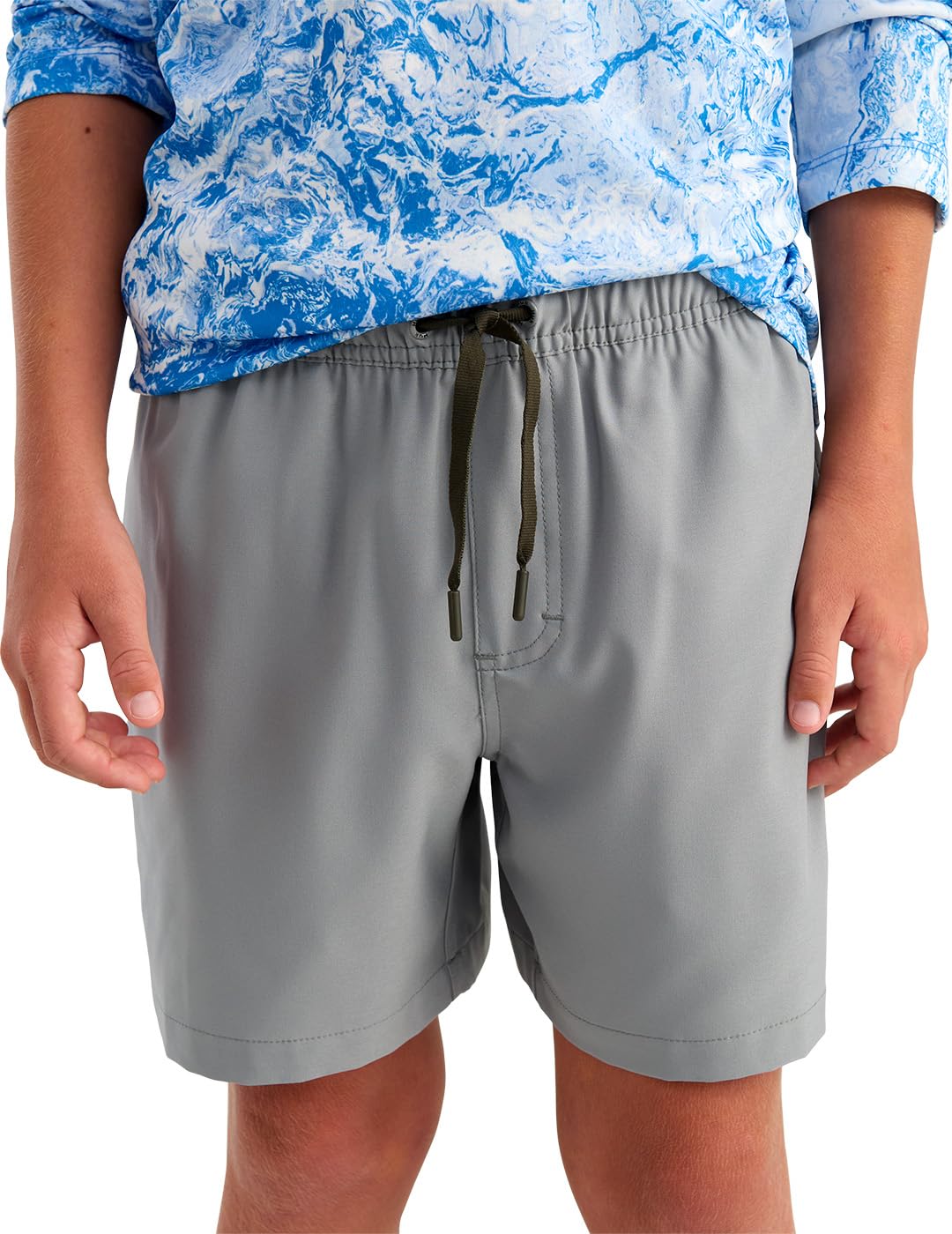 HUK Kids Pursuit Volley, Quick-Dry Fishing Shorts for Kids, Sharkskin, X-Small