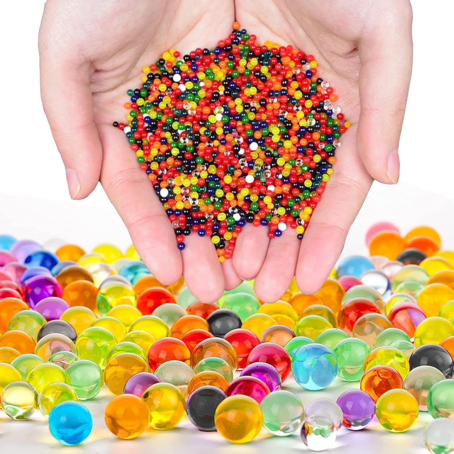 KENOO Water Beads for Vases – 15mm Multicolored 24000pcs(approx) Biodegradable Gel Balls for Vase Fillers, Home Decor, Plant Crafts, Stress Relief, and Decoration (120g)