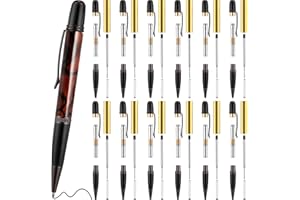 Colarr 12 Pack Woodturning Pen Kit Twist Ballpoint Pen Kit with Refill Copper Turning Supplies for DIY Making Classroom Supplies, Teacher Student Gifts(Black)