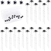 Swpeet 40Pcs Black U-Shaped Crystal Hair Pins Rose Flower Rhinestone Hair Clips Hair Accessories for Bridal Wedding Women Hair Jewelry Accessories, with Storage Bag