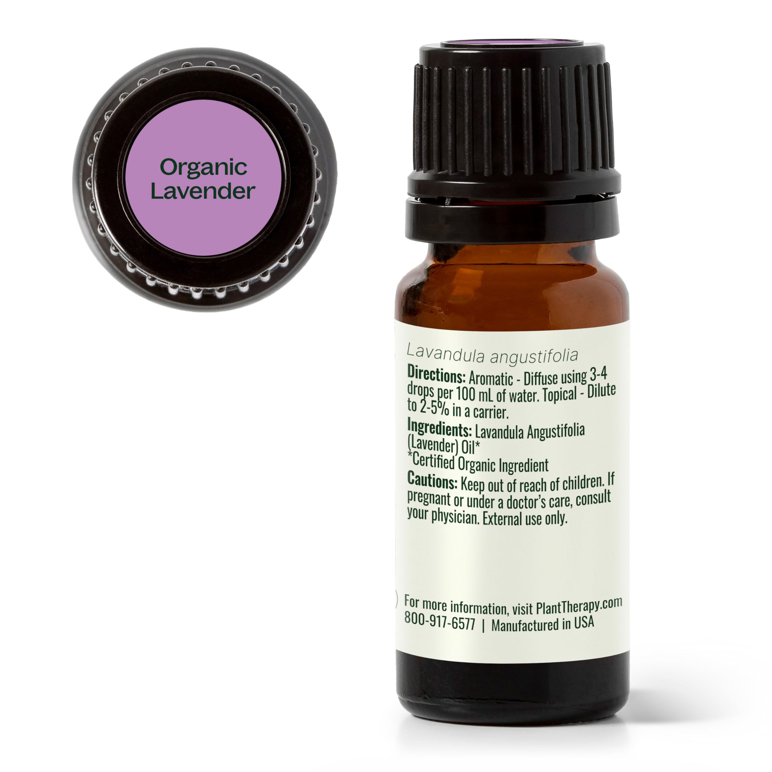 Plant Therapy Organic Lavender Essential Oil 100% Pure, USDA Certified Organic, Undiluted, Natural Aromatherapy, Therapeutic Grade 10 mL (1/3 oz)