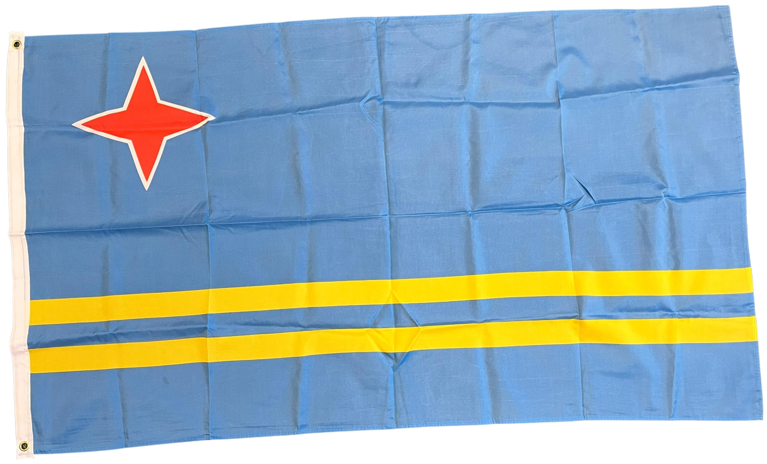 NWFlags Aruba Flag 5ft x 3ft 75d Premium Polyester Suitable For Flagpoles | Strong Polyester 5x3 foot material large flag banner with two metal Eyelets