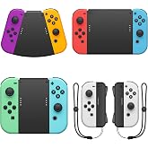 FANPL 5 in 1 Hand Grip Connector for Nintendo Switch Joy Con &amp; OLED Model Joy Con, Comfort Game Handle Connector with Wrist Strap for Joy Cons