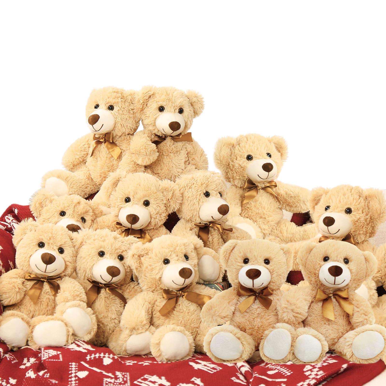 Photo 1 of MorisMos 12 Pack Teddy Bears in Bulk 14 inch Teddy Bears for Kids Small Stuffed Animals Bulk - Bulk Teddy Bears for Wholesale Teddy Bears for Baby Shower & Gender Reveal (Machine Washable)