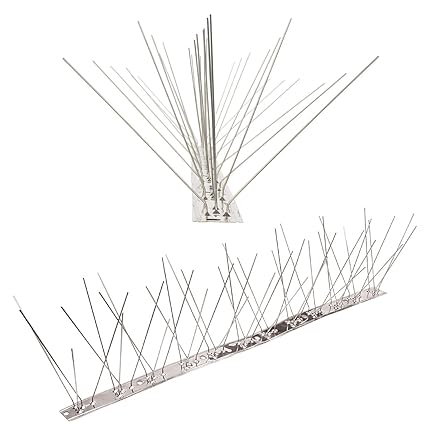 Pestsystems Vogelabwehrsystem, 1 Meter Taubenspikes 5-reihig auf V2A-Flexleiste - hochwertige Lösung für Vogelabwehr Taubenab
