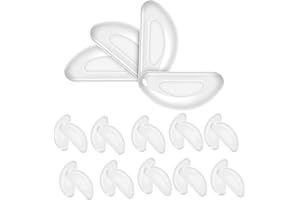 KECHIO Silicone Eyeglass Nose Pads Sticky, Hypo-allergenic Adhesive Nose Grips for Glasses and Sunglasses 12 Pairs