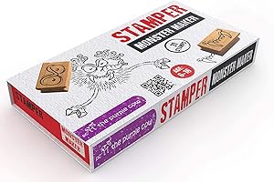 The Purple Cow - Stamper - Monster Maker Stamp Kit for Kids. Paint Stamper for Arts and Crafts. Develop Creativity with 31 Stamps and an Ink pad, for Girls and Boys Ages 6 to 16.