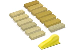 ZEHIQ 131 Pieces Detail Sanding Refill 3.5 x 1 inch, Micro Sander Kit for Small Projects Hook and Loop Aluminum Oxide Gold Sa