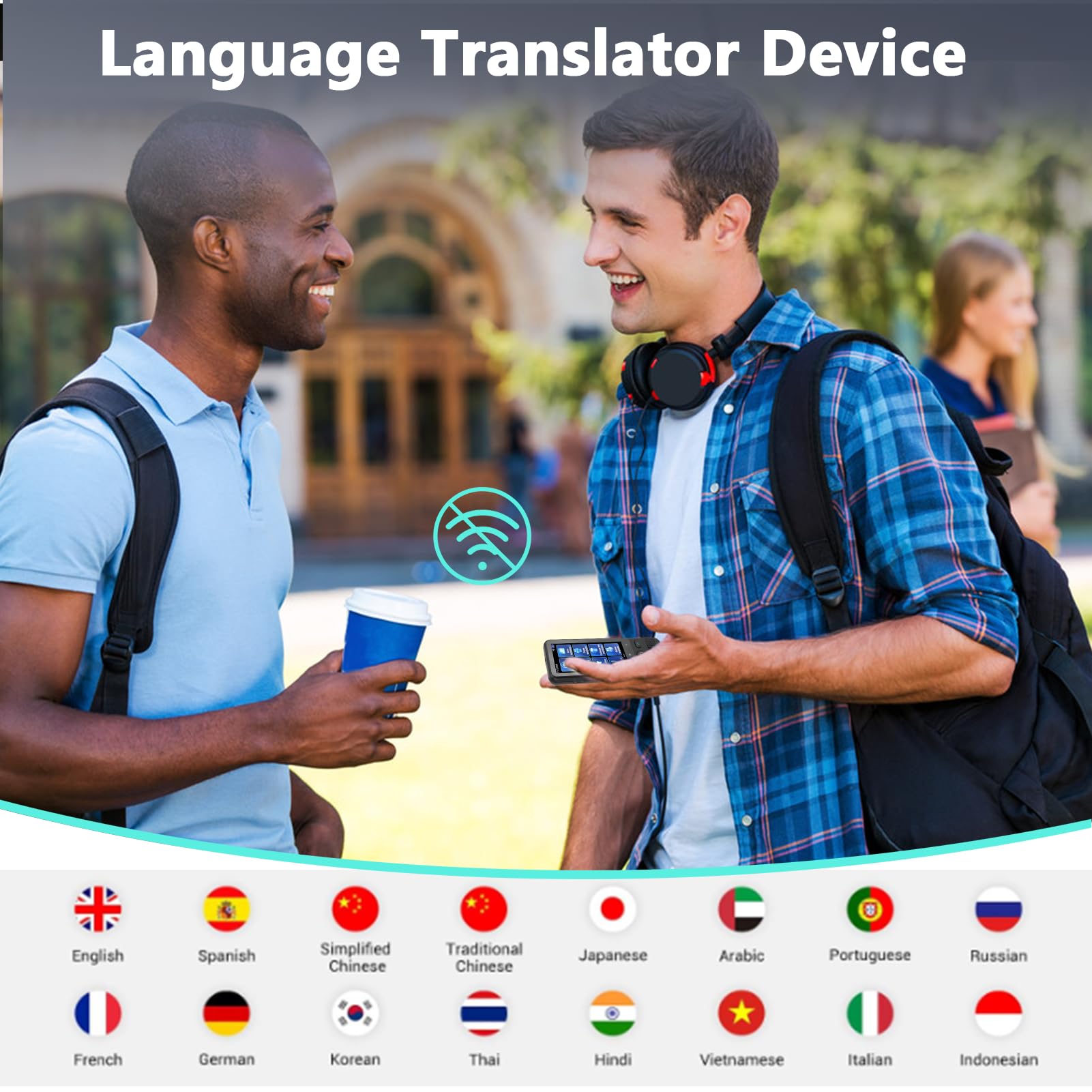 Language Translator Device No Needed, 2024 ChatGPT AI Translator Device, 138 Languages Supported, Support WiFi/Offline/Photo, for Travel Learning Business