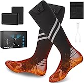 Heated Socks for Women and Men, Electric Heated Socks with 5000mAh Rechargeable Battery, 4 Levels Temperatures Setting Foot Warmer Socks for Winter Outdoor Activities
