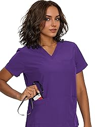floralhue Scrubs for Women, V-Neck Scrubs Top
