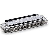 Hohner Blues Bender Harmonica, Key of D, Stainless steel (M586BX-D) | Stainless Steel, M586BX-D