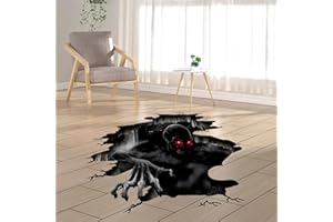 KOSIMI 3D Halloween Wall Decals, Halloween Floor Decals, Scary Wall Decals Sticker Decorations for Bedroom, Waterproof PVC Stickers for Wall Decoration (Horror Skeleton)