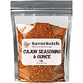 SavorSatch Cajun Seasoning - Resealable Pouch | Bulk Pack | Kosher, Non-GMO, MSG Free, Bayou, Authentic Louisiana Flavor, Southern Cooking, Flavorful Blend, Grilling, All-Purpose Seasoning for Meat, Seafood, Southern Dishes, Buffalo Wings | For Restaurants, Commercial Kitchens, Cooking Enthusiasts, Bulk Ingredients - 6 Ounce (Pack of 1)