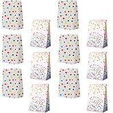 RPOLLWSUN 12pcs Rainbow Small Party Gift Bags 9.45 * 5.12 * 3.15inch Colorful Dots Party Favor Bags Goodie Bags for Girls Birthday Baby Shower Wedding Bridal Engagement 